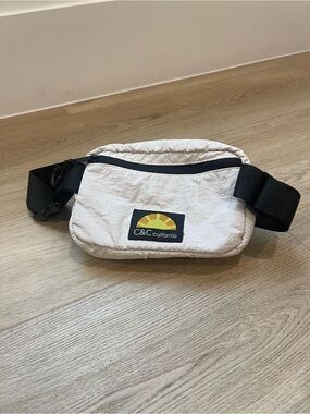 C&C California Cream/White Waist Pack/Belt Bag with Black Strap